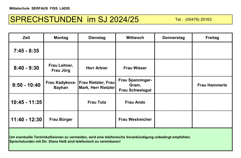 Sprechstunden 24-25