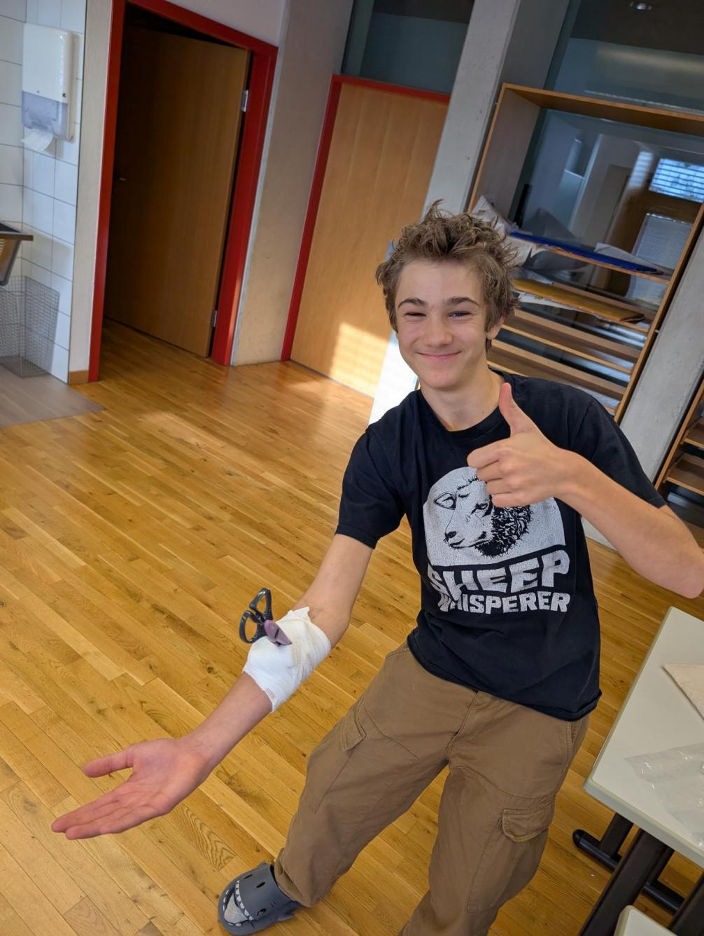 Druckverband bei Pfählung